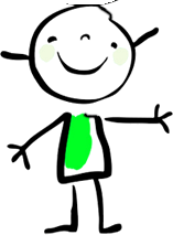 Cartoon of smiling stick figure child